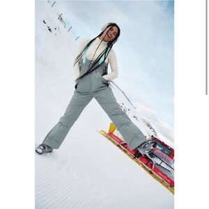 NWT Free People All Prepped Bibb Ski Overalls $428 Medium Grayed Olive Snow Bib